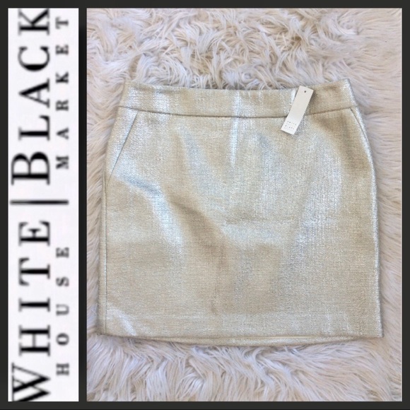 NWT WHBM Metallic Tweed Boot Skirt - Picture 6 of 13